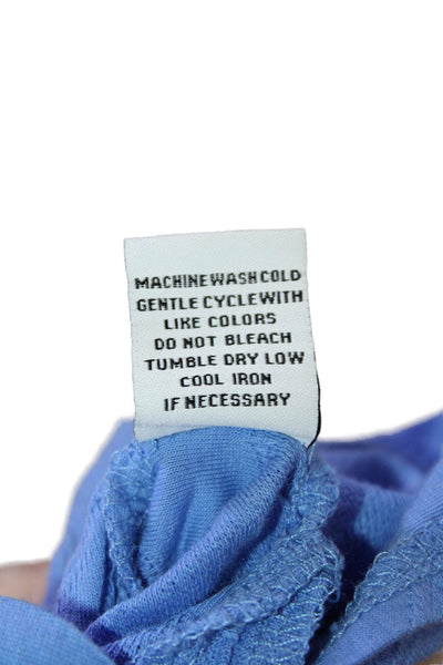 Habitat Womens 3/4 Sleeve Scoop Neck Knit Shirt Blue Cotton Size Extra Small