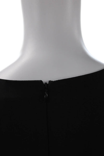 Taylor Womens Ruffled Trim Detail Sleeveless Pencil Dress Black Size 6