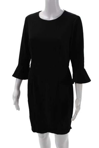 Donna Morgan Womens Flounce Sleeve Detail Knee Length Dress Black Size 6