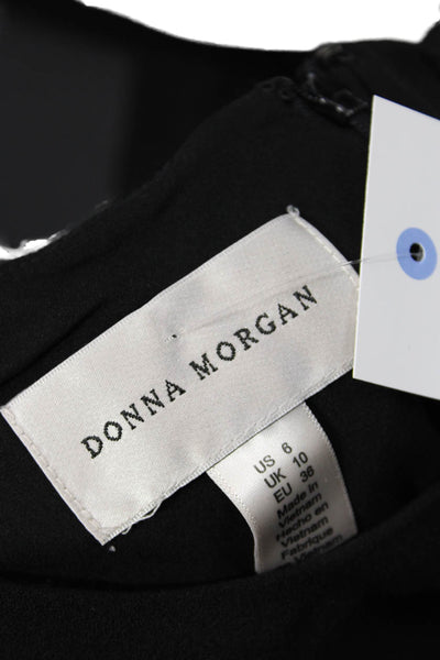 Donna Morgan Womens Flounce Sleeve Detail Knee Length Dress Black Size 6