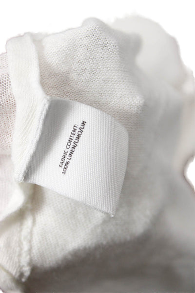 Derek Lam 10C Womens Linen Relaxed Fit Cropped Tank Top White Size M