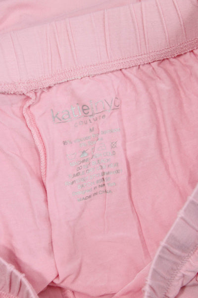 Katie J Womens 2 Piece Long Sleeve Button Down Pajama Set Pink Size M
