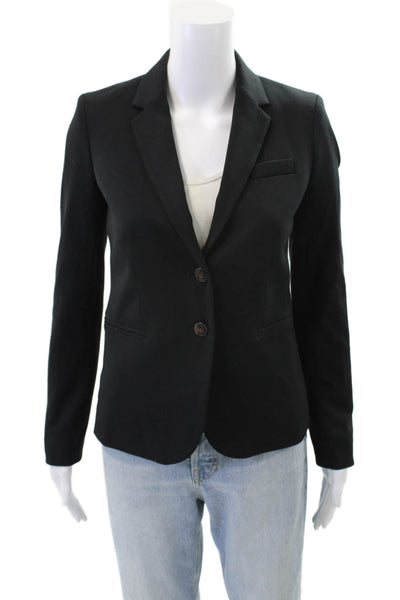 J Crew Womens Two Button Narrow Lapel Blazer Black Size Extra Extra Small