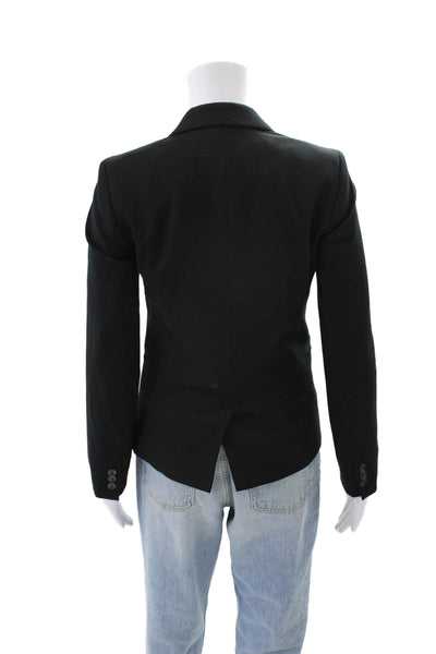 J Crew Womens Two Button Narrow Lapel Blazer Black Size Extra Extra Small