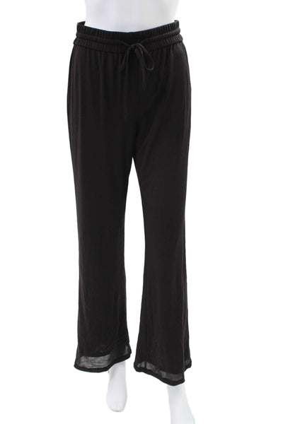 Rebecca Taylor Womens Pull On High Rise Wide Leg Pants Brown Size Small