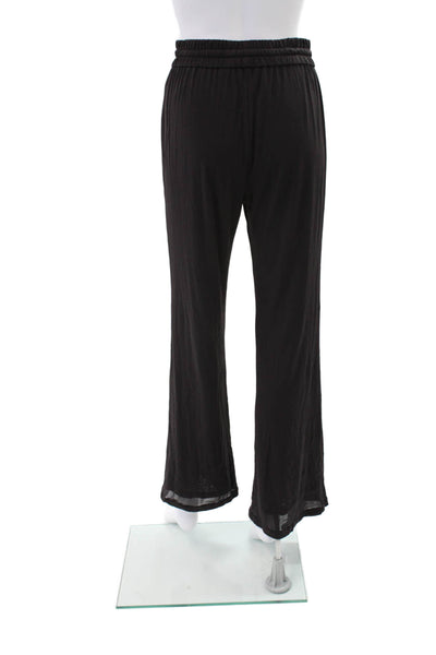 Rebecca Taylor Womens Pull On High Rise Wide Leg Pants Brown Size Small