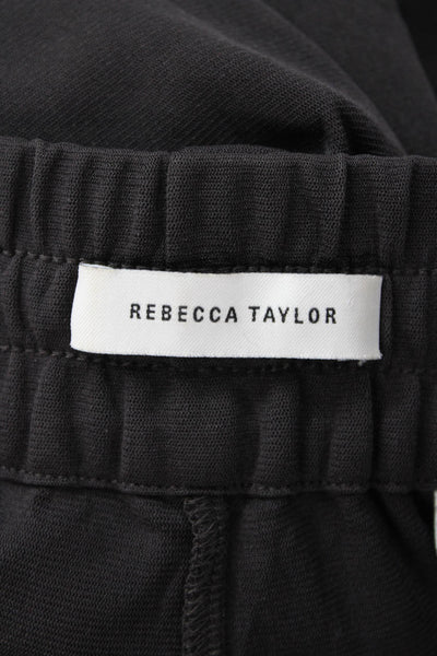 Rebecca Taylor Womens Pull On High Rise Wide Leg Pants Brown Size Small