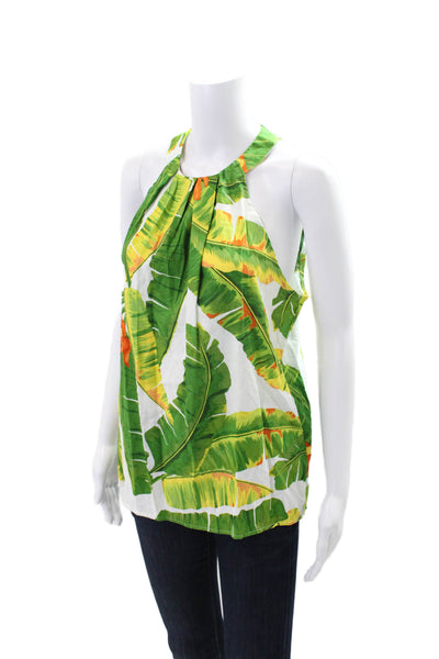 Cynthia Rowley Women's Round Neck Sleeveless Floral Blouse Size M