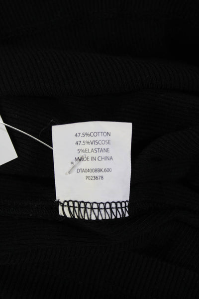 Dissh Womens Ribbed Sleeveless Tank Top Black Cotton Size Extra Small