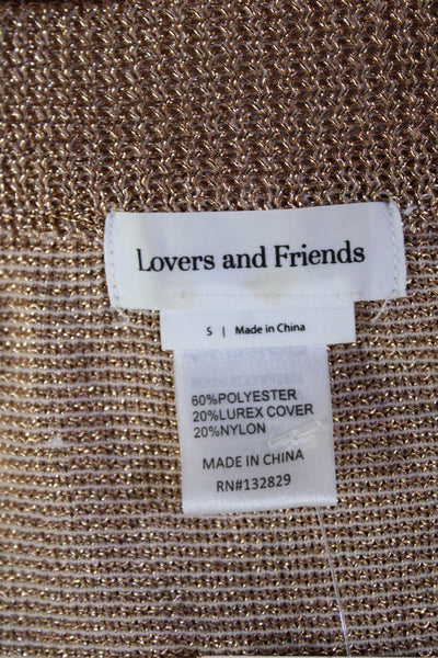 Lovers + Friends Womens Wrap Maxi Skirt Gold Metallic Size Small