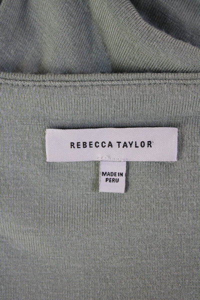 Rebecca Taylor Womens Ruched Short Sleeves Maxi Dress Mint Green Size Small