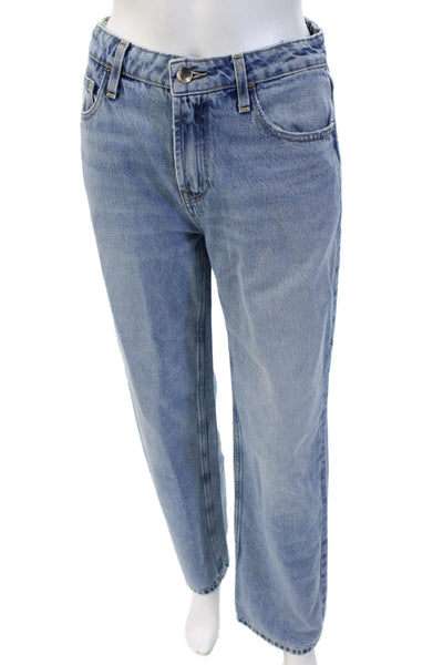Frame Womens High Rise Light Wash Straight Leg Jeans Blue Cotton Size 23