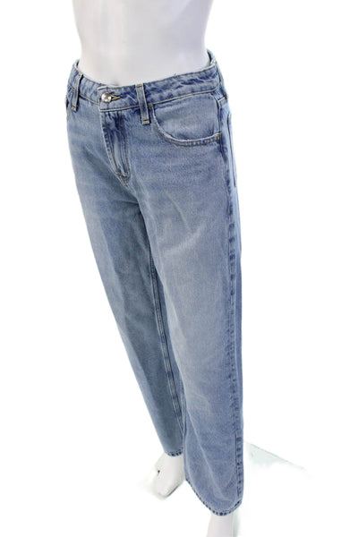 Frame Womens High Rise Light Wash Straight Leg Jeans Blue Cotton Size 23
