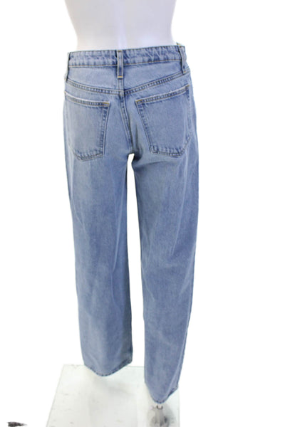 Frame Womens High Rise Light Wash Straight Leg Jeans Blue Cotton Size 23