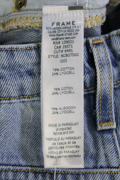 Frame Womens High Rise Light Wash Straight Leg Jeans Blue Cotton Size 23