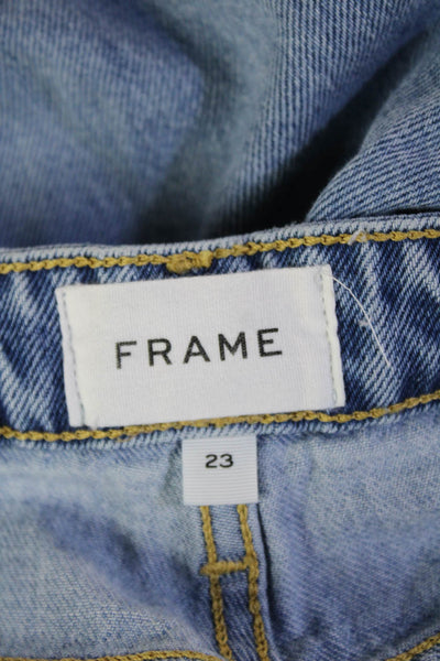 Frame Womens High Rise Light Wash Straight Leg Jeans Blue Cotton Size 23