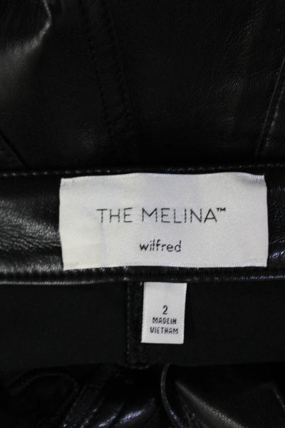Wilfred Womens Faux Leather High Rise The Melina Pants Black Size 2
