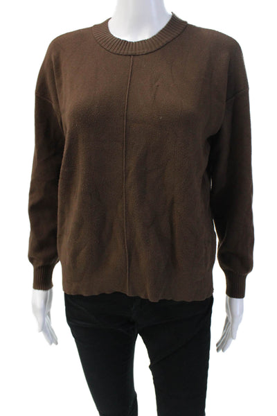 Splendid Womens Cotton Long Sleeve Round Neck Sweater Brown Size S