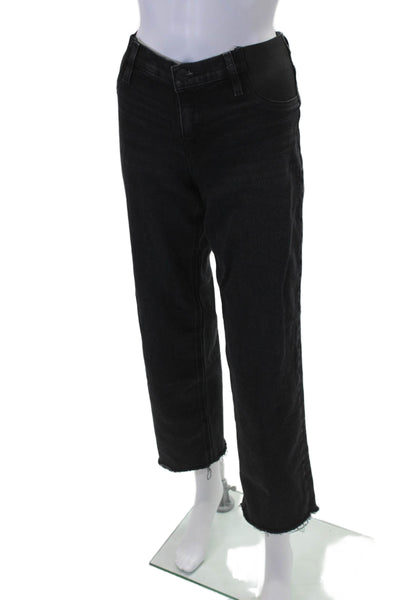 Hudson Womens Cotton Zip Button Wide Leg Denim Jeans Black Size EUR 28