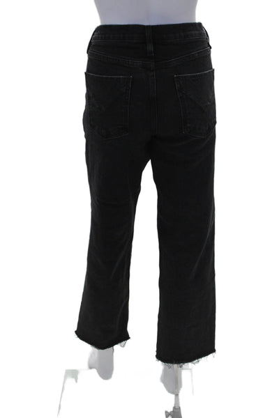 Hudson Womens Cotton Zip Button Wide Leg Denim Jeans Black Size EUR 28