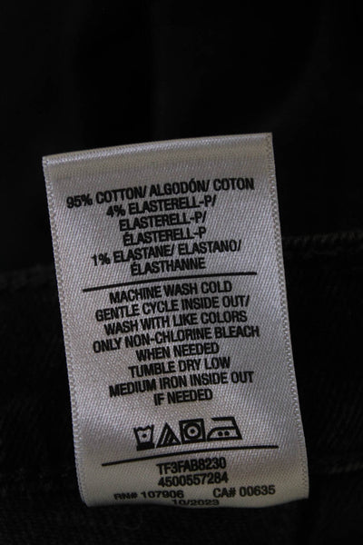 Hudson Womens Cotton Zip Button Wide Leg Denim Jeans Black Size EUR 28