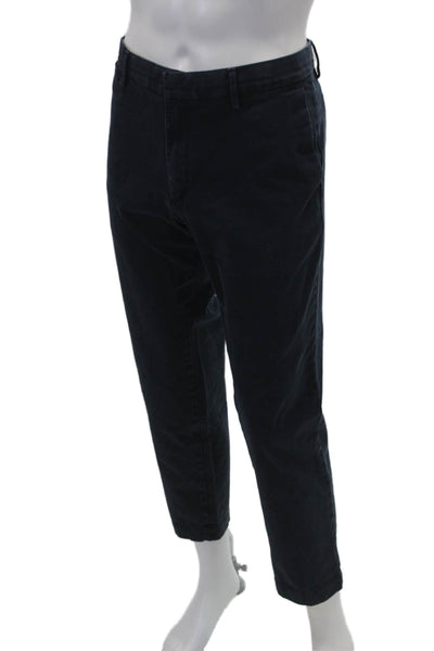 Banana Republic Mens Cotton Zip Button Straight Leg Pants Navy Size EUR 35