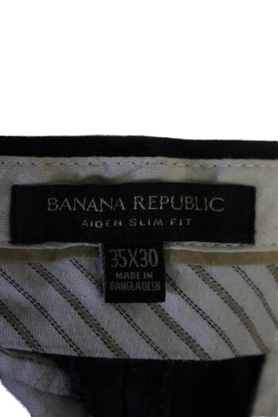 Banana Republic Mens Cotton Zip Button Straight Leg Pants Navy Size EUR 35