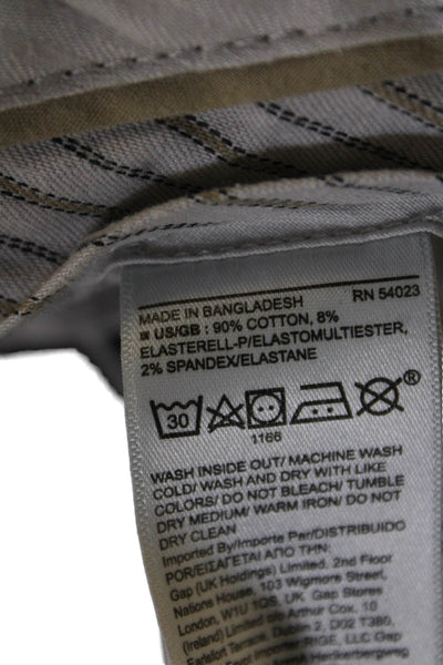 Banana Republic Mens Textured Zip Button Straight Leg Pants Gray Size EUR 35