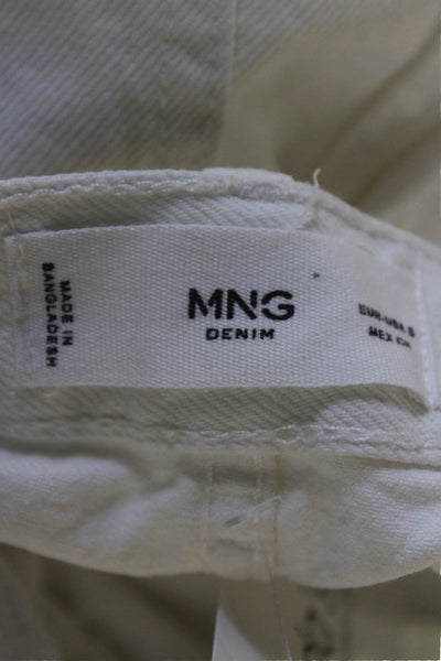 MNG Womens Cotton Denim Five Pocket Mid-Calf Skirt White Size S