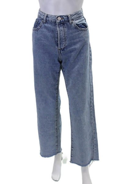 MNG Womens Denim Medium Wash Straight Leg Jeans Blue Size 2