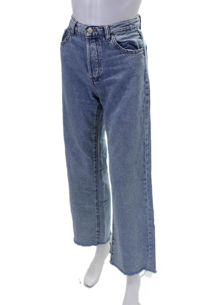 MNG Womens Denim Medium Wash Straight Leg Jeans Blue Size 2