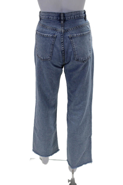 MNG Womens Denim Medium Wash Straight Leg Jeans Blue Size 2