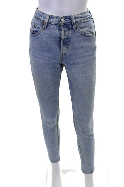 Levis Womens Cotton Medium Wash Mid-Rise Skinny Jeans Blue Size 23
