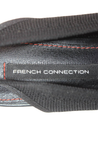 French Connection Womens Knit Pointed Toe Slingback Heels Black Size 7.5