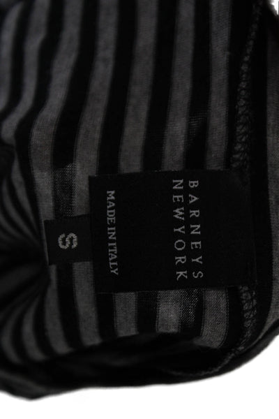 Barneys New York Womens Striped Long Sleeves Shirt Black Grey Size Small