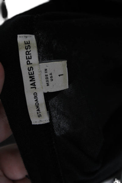 Standard James Perse Womens Long Sleeves Shirt Dress Black Cotton Size 1