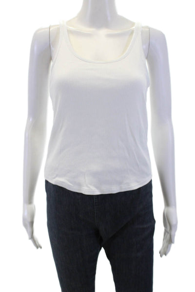 J Crew Womens Round Neck Sleeveless Casual Tank Top White Size S