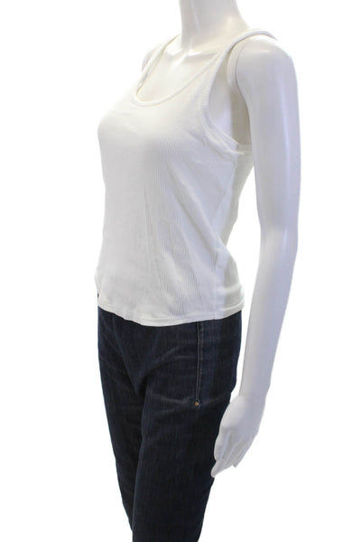 J Crew Womens Round Neck Sleeveless Casual Tank Top White Size S