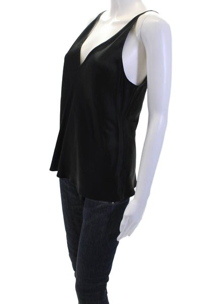 J Crew Womens Textured V-neck Sleeveless Tank Top Black Size S