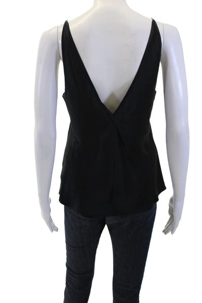 J Crew Womens Textured V-neck Sleeveless Tank Top Black Size S
