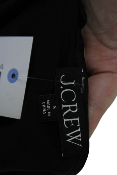 J Crew Womens Textured V-neck Sleeveless Tank Top Black Size S