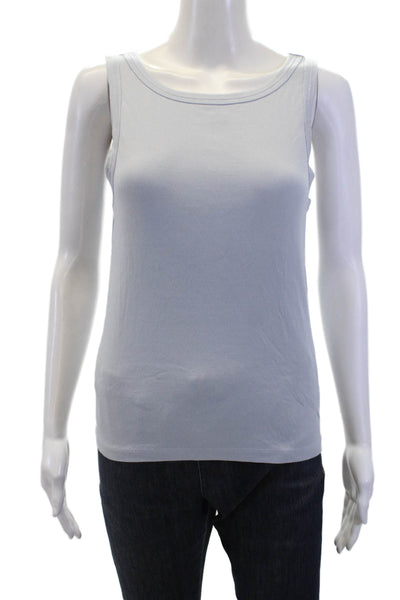 Madewell Womens Cotton Sleeveless Round Neck Tank Top Blue Size S