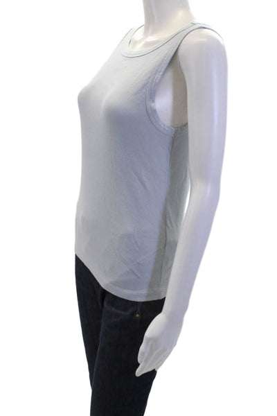 Madewell Womens Cotton Sleeveless Round Neck Tank Top Blue Size S