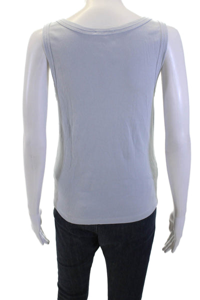 Madewell Womens Cotton Sleeveless Round Neck Tank Top Blue Size S