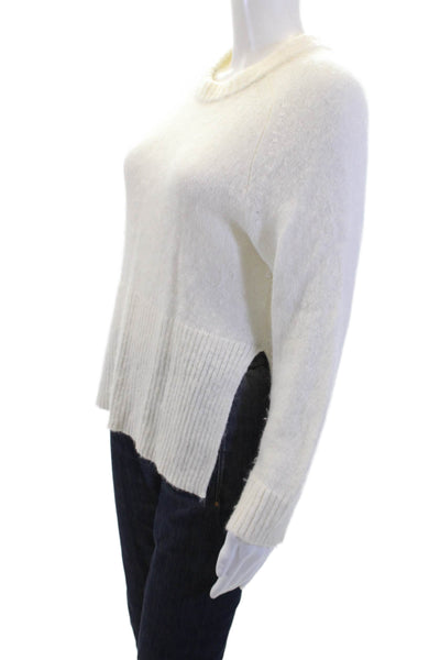 J Crew Womens Cashmere Long Sleeve Round Neck Knit Sweater White Size XS