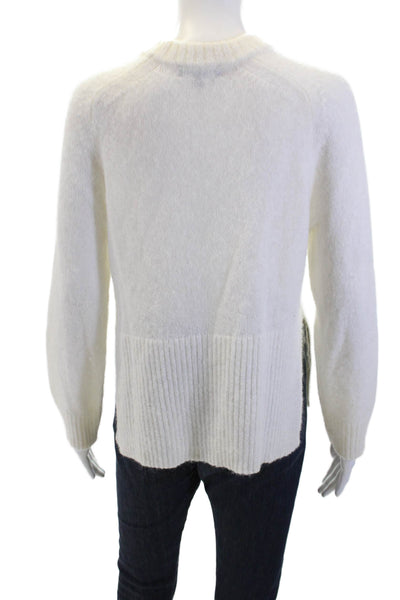 J Crew Womens Cashmere Long Sleeve Round Neck Knit Sweater White Size XS