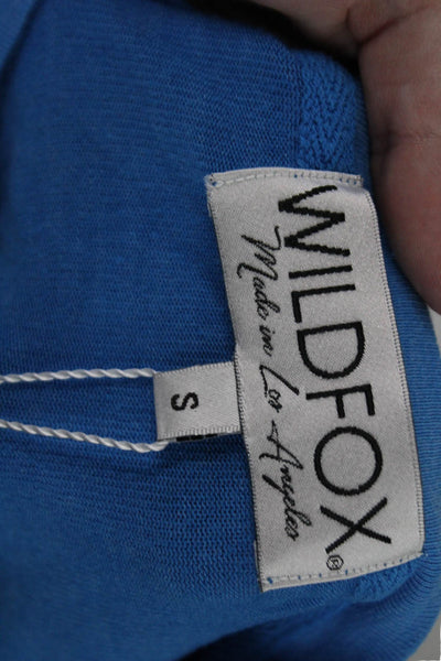 Wildfox Womens Monday Long Sleeves Sweatshirt Blue White Size Small