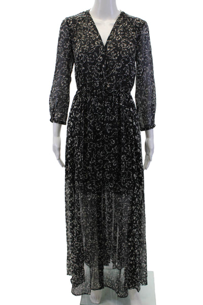 French Connection Womens Ameliea Crinkle 2 Maxi Dress Black White Size 0