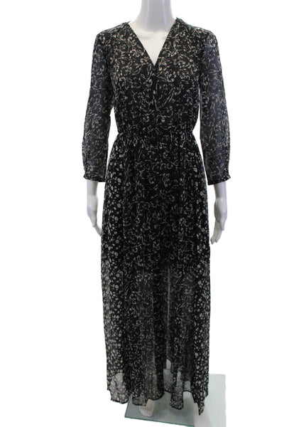 French Connection Womens Ameliea Crinkle 2 Maxi Dress Black White Size 2