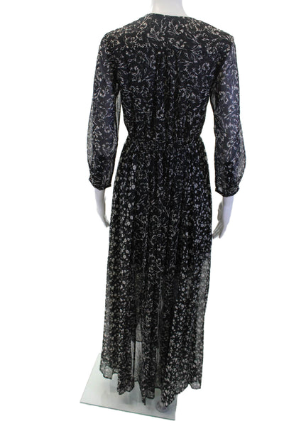 French Connection Womens Ameliea Crinkle 2 Maxi Dress Black White Size 2